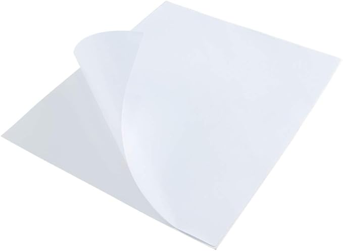 L LIKED 8.5" x 11" Printable White Sticker Paper Full Sheet Label, Matte, for Laser & Inkjet Printers (100 Sheets)