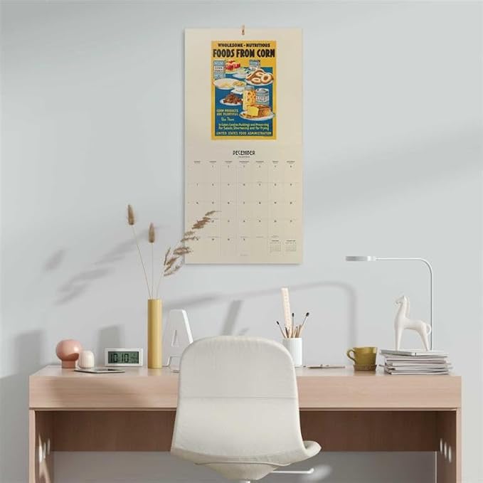 Vintage Advertising Wall Calendar 2025 12" x 12" FSC® Plastic Free - Starts Week On Sunday | Square Wall Calendar | Family Planner Calendar 2025 | Vintage Calendar 2025