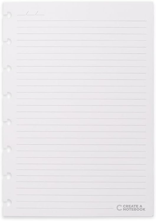 Discbound Notebook Rulled Refills Paper - 5.51" x 7.87" Paper for Custom Discbound Notebook, Planner or Daily Use – 90 GSM Custom Note-Taking System Discbound Inserts – 100 Sheets