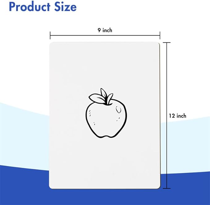 Dry Erase Boards for Classroom | 9x12 Inches, Double-Sided, Student Dry Erase Board for School and Home Learning | Personal Small White Board for Lap, Desk, Office, Kitchen | Pack of 3
