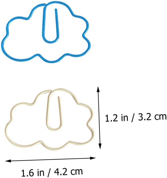 NUOBESTY 90 Pcs Paper Clip Kids Birthday Bag Filler Cloud Shaped Bookmark Small Binder Clips Note Clips Paper Clamps Students Desk Accessories Overmolding Plastic Note Folder Office