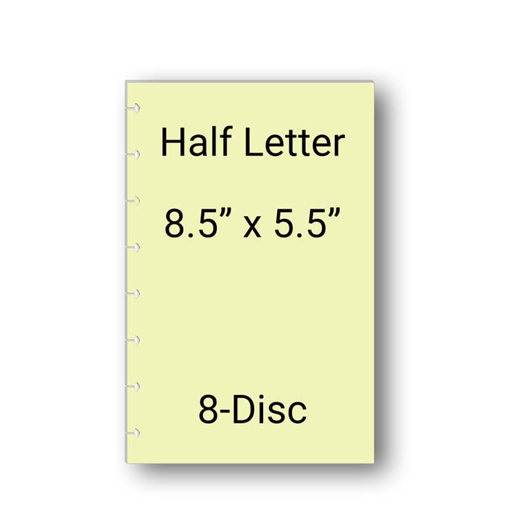 6 Clear Blank Binder Dividers for Discbound Planners Semi-Transparent Junior, (8-Disc Half Letter (5.5 x 8.5 in))