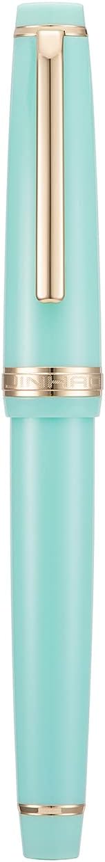 Jinhao 82 Light Green Acrylic Fountain Pen, Iridium Fine Nib Classic Design Smooth Writing Pen with Ink Converter (Gold Trim)