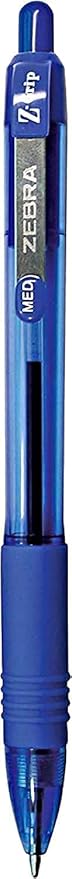 Zebra Pen Ballpoint - Bulk Pack Of 24 Z-grip Retractable Medium Point 1.0 mm, 12 Black & 12 Blue Combo pack