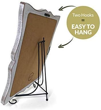 Tabletop Chalkboard Sign with Easel (11x13) + 8 Brilliant Liquid Chalk Markers | Hanging or Freestanding Framed Chalkboard with Hand Crafted Sweetheart Frame - Multipurpose Small Chalkboard Sign