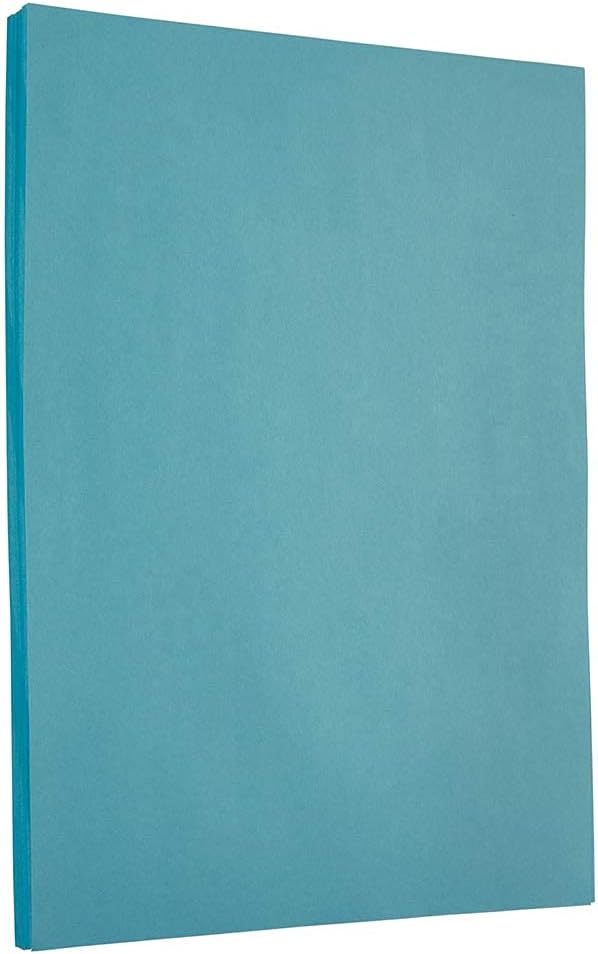JAM PAPER Colored 24lb Paper - 90 gsm - 8.5 x 11 - Blue Recycled - 50 Sheets/Pack