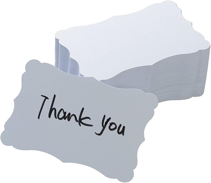 120 Pieces Small Mini Business Cards Vintage Assorted Colors Blank Note Cards Gift Word Card for Business Cards, Gift Cards (White, 3.66x 2.36 inches)