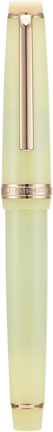 Jinhao 82 Acrylic Fountain Pen, Iridium Extra Fine Nib with Ink Converter, Transparent Yellow Classic Design Smooth Writing Pen (Gold Trim)