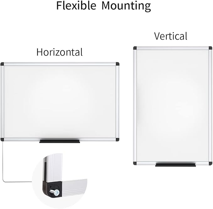 VIZ-PRO Magnetic Dry Erase Board, 48 X 24 Inches, 3 Pack, Silver Aluminium Frame
