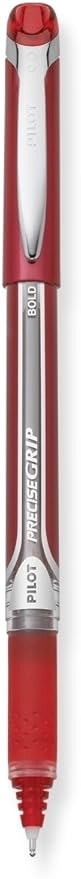 Pilot Precise Grip Liquid Ink Rolling Ball Stick Pens, Bold Point, Red Ink, 12-Pack (28903)