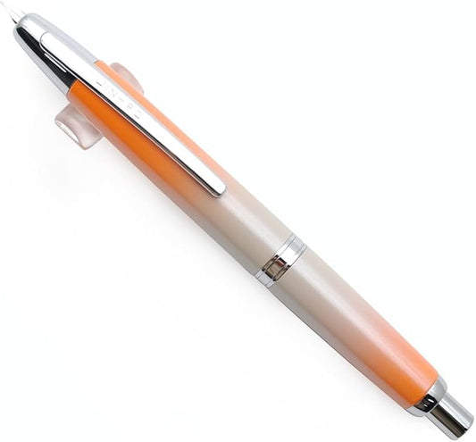 JINHAO 10 Press Fountain Pen, Retractable Metal Pen with Ink Converter (F Nib 0.5mm, Gradient Orange)