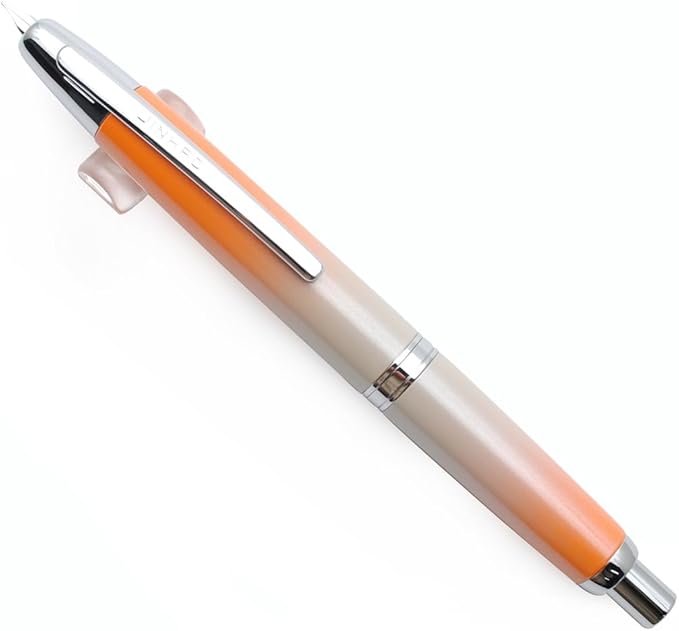 JINHAO 10 Press Fountain Pen, Retractable Metal Pen with Ink Converter (EF Nib 0.38mm, Gradient Orange)