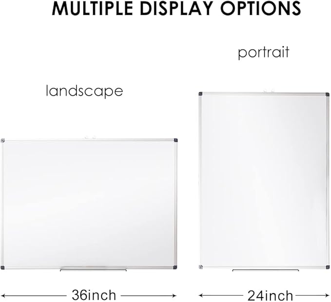 XIWODE Magnetic Dry Erase Board 24x36 Inches, Aluminum Frame Whiteboard for Wall, Durable Writing Surface for Office, Classroom & Home Use