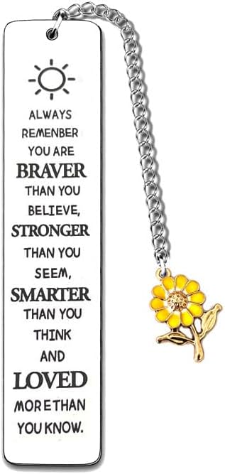 Inspirational Gifts Bookmarks for Girls Women Always Remember You are Braver Bookmark for Coworker Daughter Book Reader Lovers Gifts for Bookworm Encouragement Gift for Niece