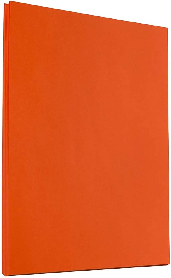 JAM PAPER Colored 24lb Paper - 90 gsm - 8.5 x 11 - Orange Recycled - 50 Sheets/Pack
