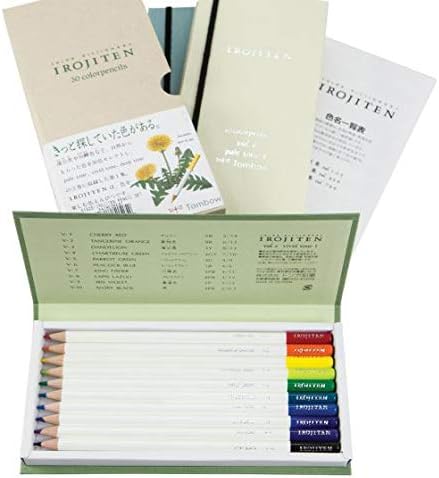 Tombow 51525 Irojiten Colored Pencil Dictionary Set, Rainforest, Set of 30. Beautifully Crafted Wax-Based Colored Pencils with Enamel Finish