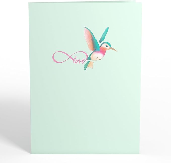 Lovepop Everyday Pop-Up Card for Her, Him, Girls, Boys - 3D Love Greeting Cards - Lovely Hummingbird - 5" x 7" - Blank Note Card & Envelope Included