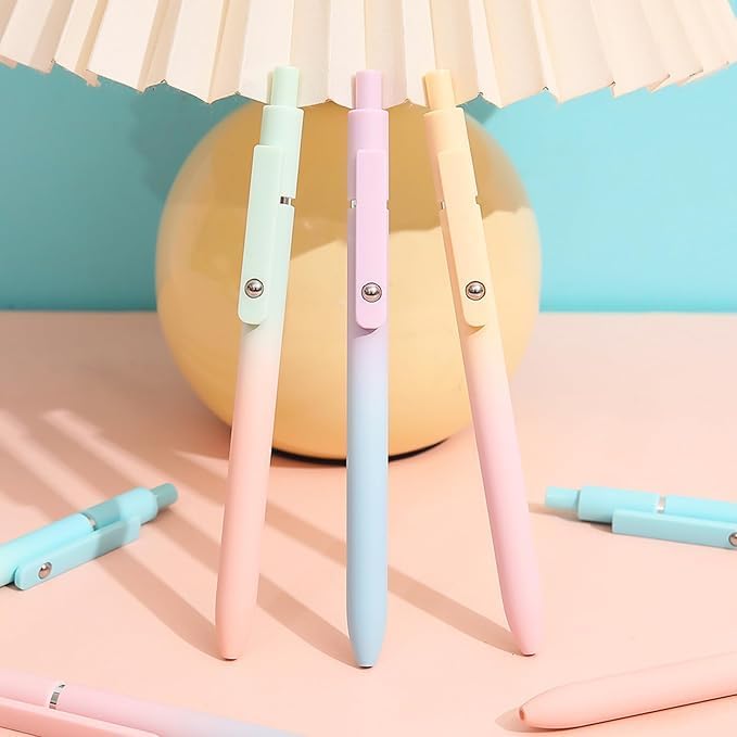 ITAWIXS Aesthetic Gel Ink Pens, 10pcs Fine Point Smooth Writing Pens, Office Desk Accessories, Cute Morandi Pens for journaling School Office Supplies, Gifts for Women and Men