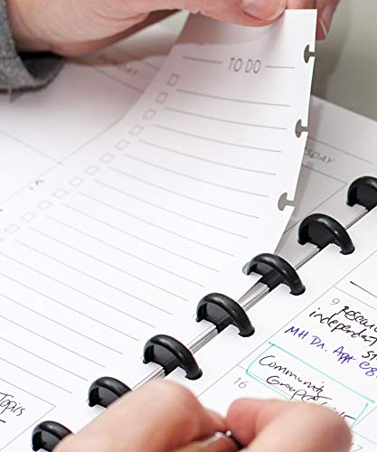 BetterNote Horizontal Undated Calendar Refill Pages for Disc Notebook, fits The Happy Planner, Discbound Levenger Circa, Staples Arc, TUL (Whimsy- 12 months, 8-Disc, 5.5"x8.5")