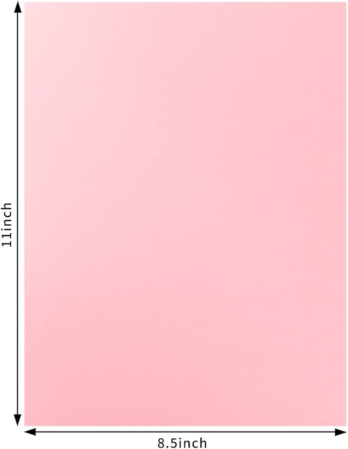 20 Sheets Colored Thick Paper Cardstock Blank for DIY Crafts Cards Making, Invitations, Scrapbook Supplies (Pink, 8.5 x 11 inches)