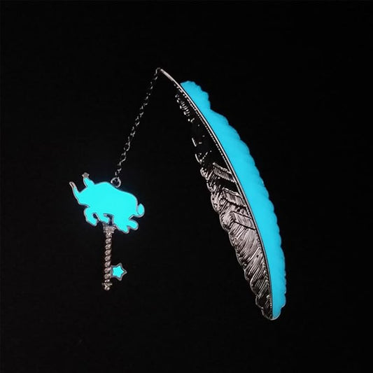 Zodiac Feather Bookmark Gifts for Women Men, Cool Metal Bookmark Glow in The Dark Taurus Bookmark, Luminous Star Sign Constellation Horoscope Bookmark Gifts