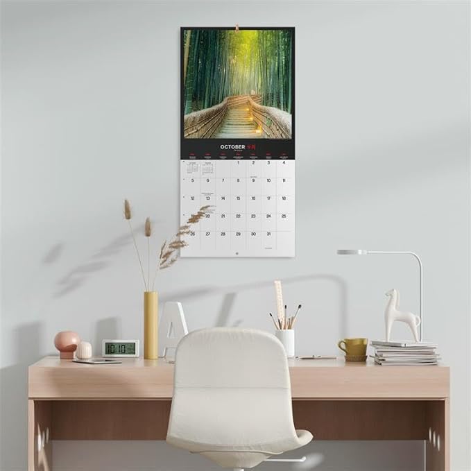 Japan Wall Calendar 2025 12" x 12" FSC® Plastic Free - Starts Week On Sunday | Square Wall Calendar | Family Planner Calendar 2025 | Travel Calendar 2025