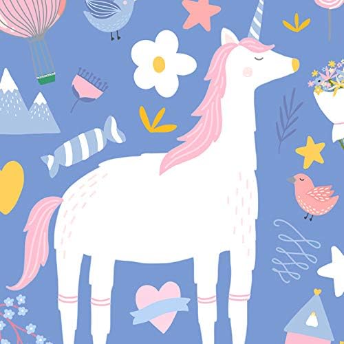 RICCO BELLO Wide Ruled Hardcover Diary Journal School Notebook for Kids, Tweens - Bookmark, Band Closure, Storage Pocket, 5.7 x 8.4 Inches,192 Pages, (Blue Unicorn)