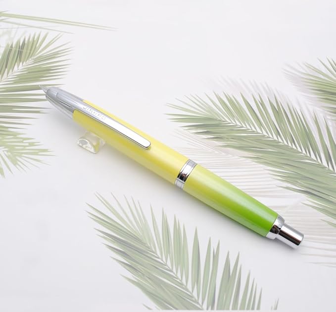 JINHAO 10 Press Fountain Pen, Retractable Metal Pen with Ink Converter (F Nib 0.5mm, Gradient Green)
