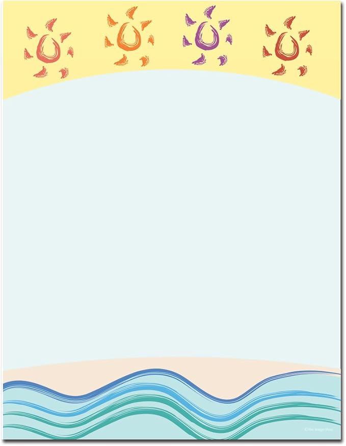 Summer Suns Letterhead Laser & Inkjet Printer Paper, 25 pack