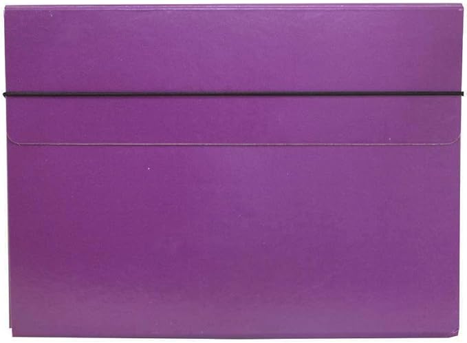 JAM Paper Strong Thin Portfolio Carrying Case with Elastic Band Closure - 9 1/4 x 1/2 x 12 1/2 - Purple - Sold Individually