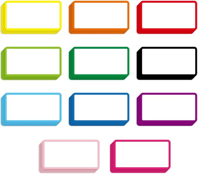 Dry Erase Magnetic Labels Border Colour 2 x 1 inch