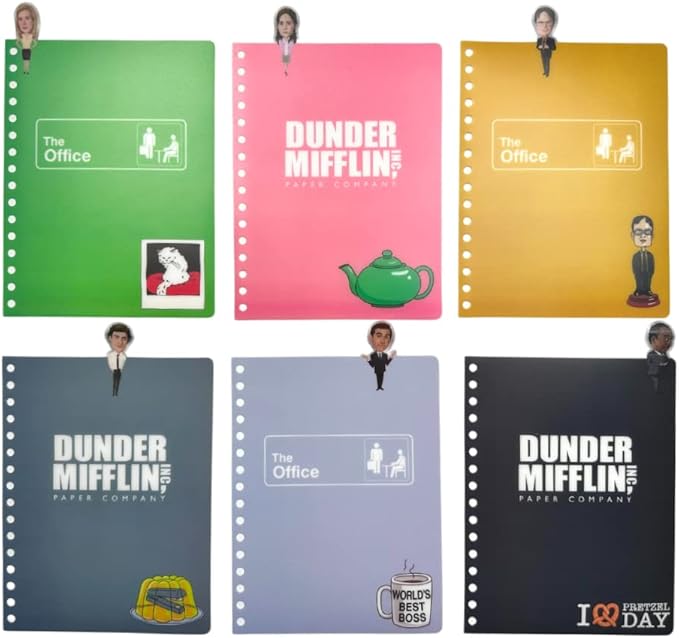 Innovative Designs The Office Journal with Character Tabs, Spiral Binding and Flexible Plastic Cover, 8 x 7 inches