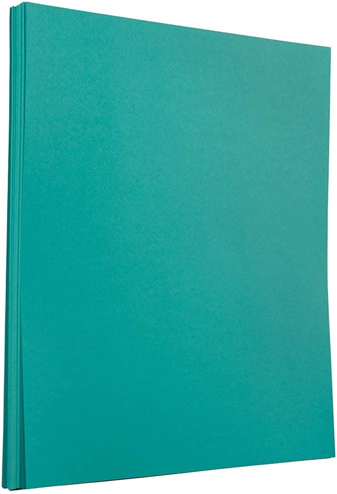 JAM PAPER Colored 24lb Paper - 90 gsm - 8.5 x 11 - Sea Blue Recycled - 50 Sheets/Pack