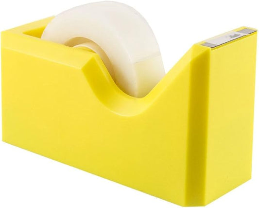 JAM PAPER Colorful Desk Tape Dispensers - Yellow - Sold Individually