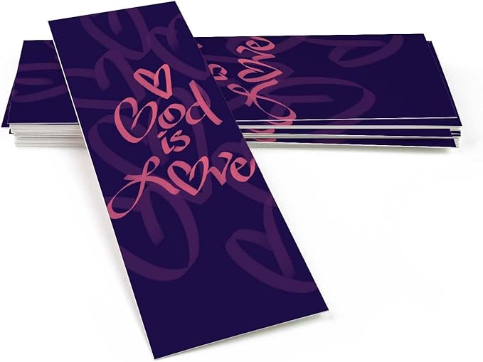 Children and Youth Bookmark, God is Love, 1 John 4:8, Pack of 25, Handouts for Classroom, Sunday School, and Bible Study
