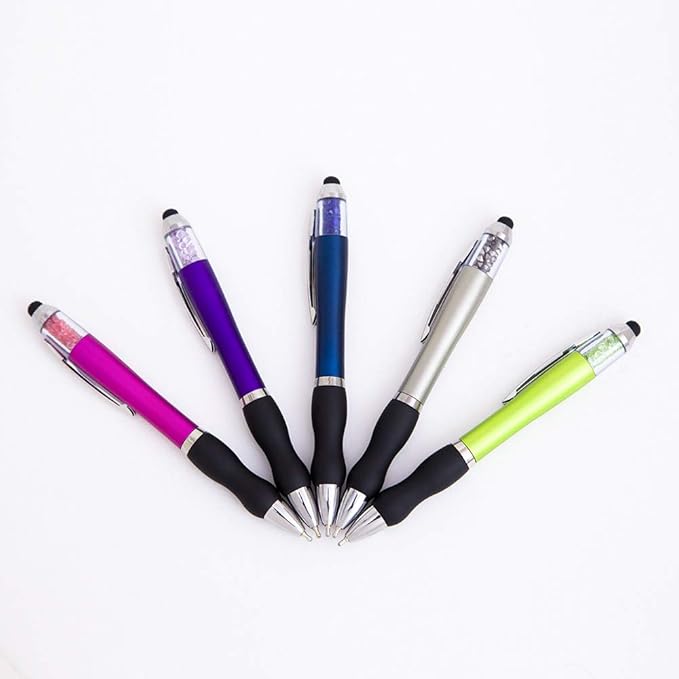 N\C Ballpoint Pens 2 in 1 Stylus Pens Medium 1mm Point Pen with Stylus Tips Black Ink Pen Stylus Pens for iPads (10 packs)