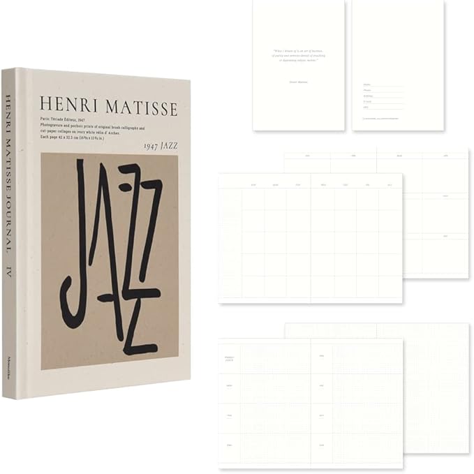 Monolike Hardcover Henri Matisse Diary, HENRI MATISSE JOURNAL Ⅳ - Academic Planner Weekly & Monthly Planner