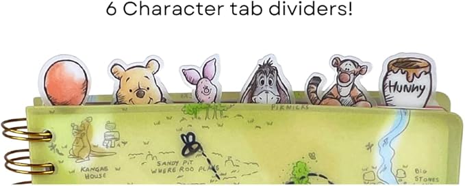 Innovative Designs Disney Winnie the Pooh Tab Journal Notebook, Spiral Bound, 144 Lined Pages, 8 x 7 inches