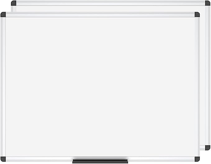 VIZ-PRO Dry Erase Board/Whiteboard, Non-Magnetic, 48 x 36 Inches, Pack of 2, Wall Mounted Board for School Office and Home