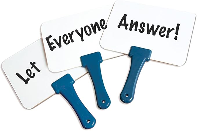 Trainers Warehouse Premium Handheld Whiteboard | Sturdy Double-Sided Dry-Erase Board with Handle | Ideal Teaching Prop for Classrooms & More (5.9" x 7.75")