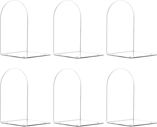 Book Ends for Shelves Clear Acrylic Bookends for Heavy Books Organizer Book Stopper to Hold Books for Home Office School and Desktop Decoration(Circular Arc) (6)