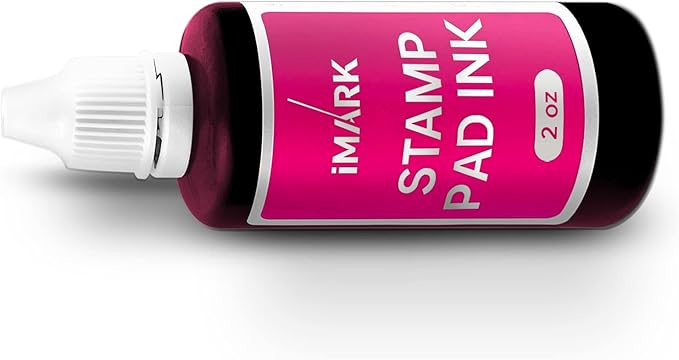 iMARK Premium Refill Ink for Self-Inking Stamps, Daters and Stamp Pads (2 oz, Pink)