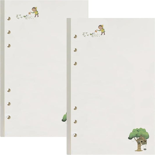 A6 Refills Paper, A6 Binder Planner Loose Leaf Paper,90 Sheets (180 Pages) 6-Hole Notebook Refills for 6-Ring Refillable A6 Ring Binder Notebook Planner, Blank Paper with Pattern