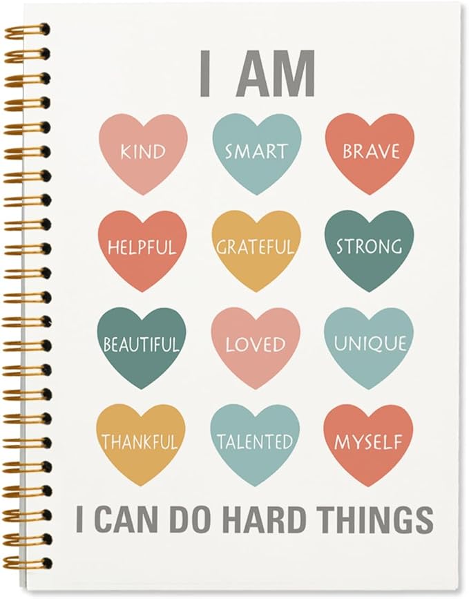 Smart Motivational Spiral Notebook, Inspirational Journal Notebook, Positive Affirmation Notebook Gifts for School, Inspirational Office Supplies Gifts for Women Kids 5.5x8.3 Inch