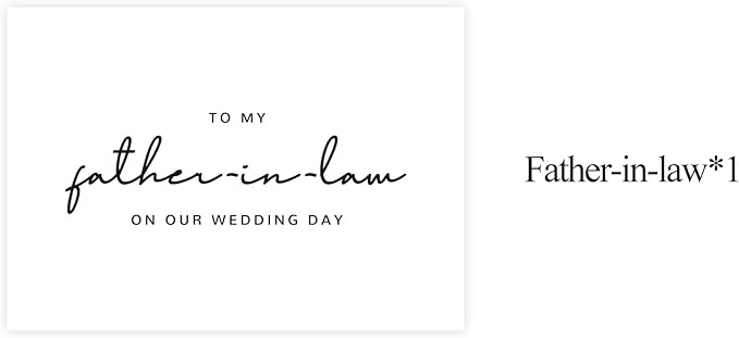 Father In Law Wedding Day Card, Father In Law Of The Bride/Groom Gifts, To My Father In Law On Our Wedding Day. （Father-in-Law B）
