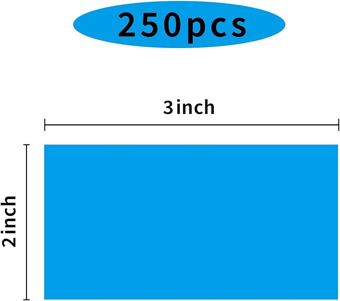 2 X 3 Inch Rectangle Color Coding Labels, Removable Square Label Inventory Stickers, Permanent Warehouse Moving Box Square Label (250Labels, Blue)