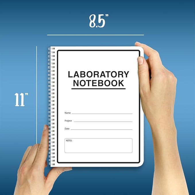 BookFactory Carbonless Lab Notebook (Scientific Grid Format) - Contains Carbon Copies 8.5" x 11", 25 Sets of Pages, 50 Sheets Total - Duplicator [Wire-O Bound] (LAB-025-WTG-D)