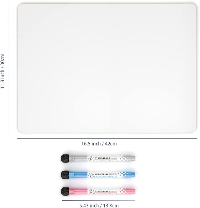 Nicpro 12 x 16 inches Lapboard Small Dry Erase Lap Board Double Sided with 3 Water-Based Pens Learning Mini Whiteboard Portable for Kid Student and Classroom Use