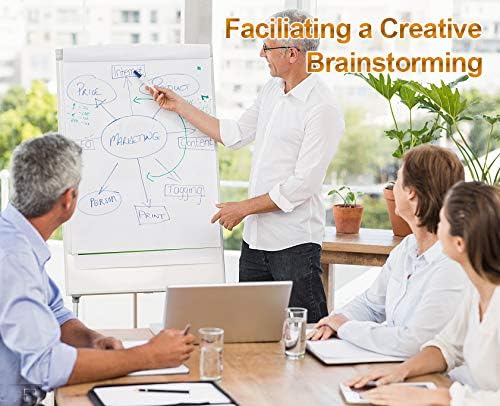 2 Pack Magnetic Whiteboard Easel 24" x 36"|Height Adjustable Dry Erase Board Tripod Office Presentation Board w/Flipchart Pad, Magnets & Eraser, White