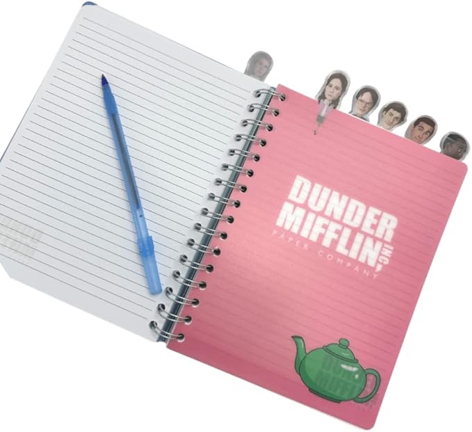 Innovative Designs The Office Journal with Character Tabs, Spiral Binding and Flexible Plastic Cover, 8 x 7 inches